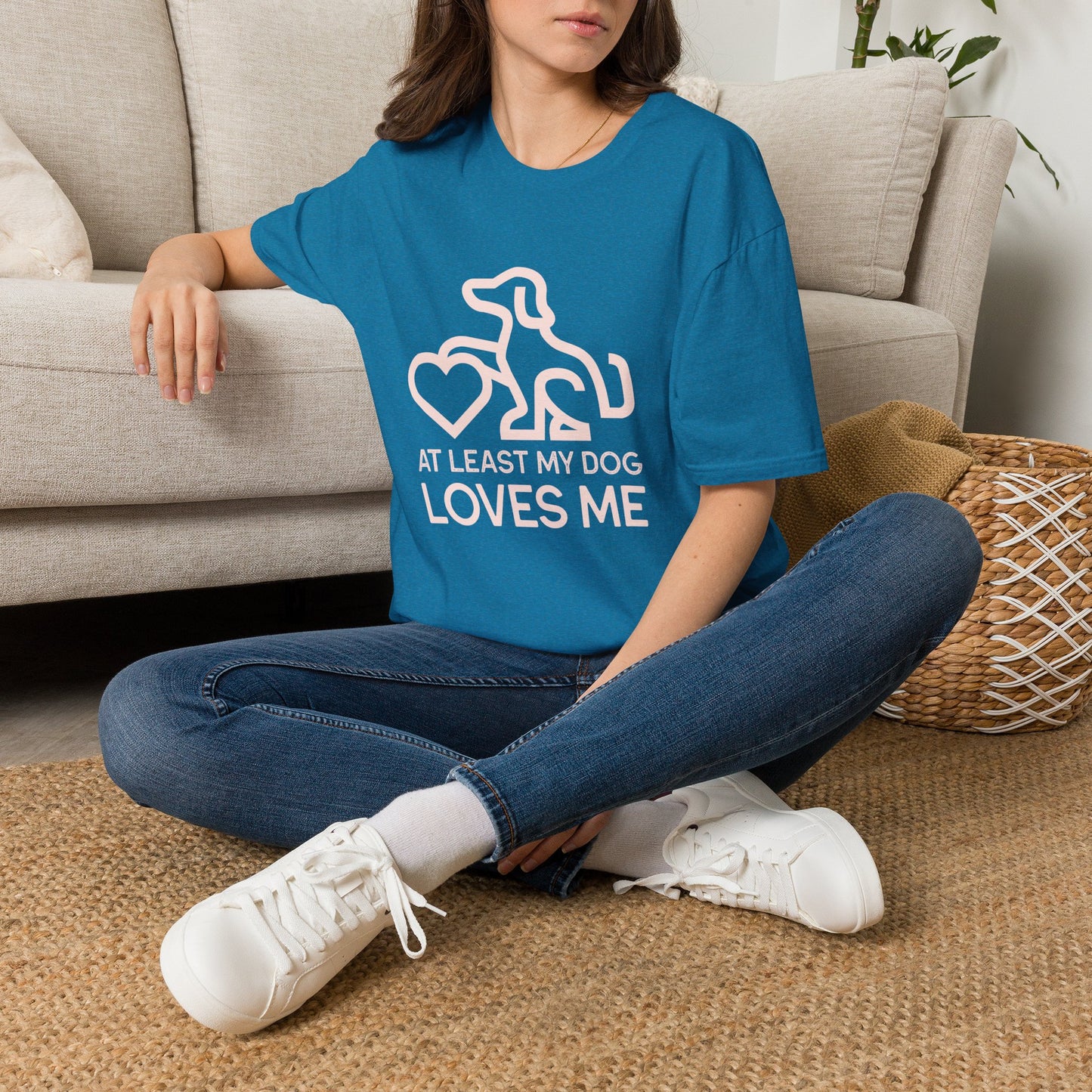 Dog Lover Unisex T-Shirt - At Least My Dog Loves Me