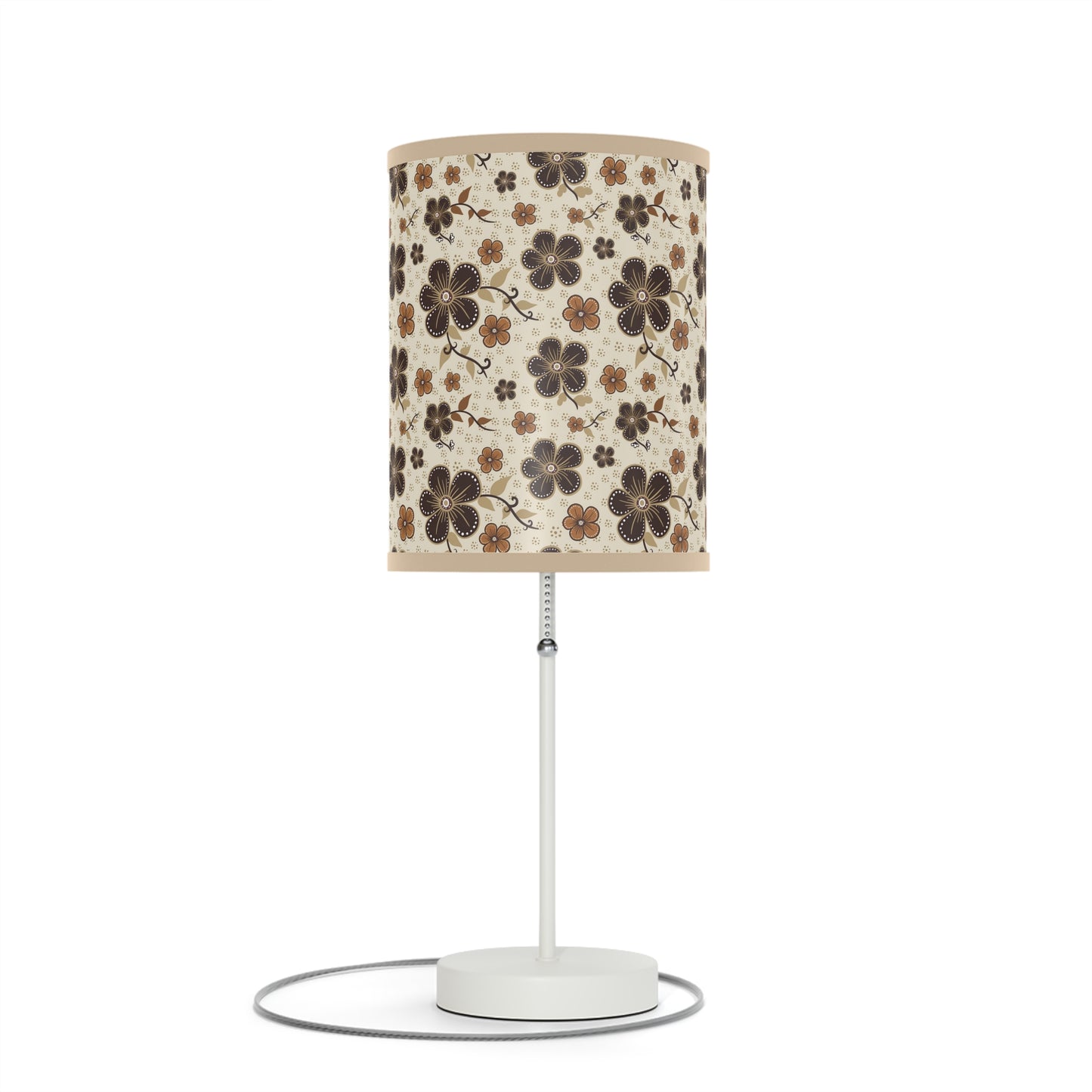 Timeless Elegance: Minimal Floral  Lamp on a Stand, US|CA plug / White