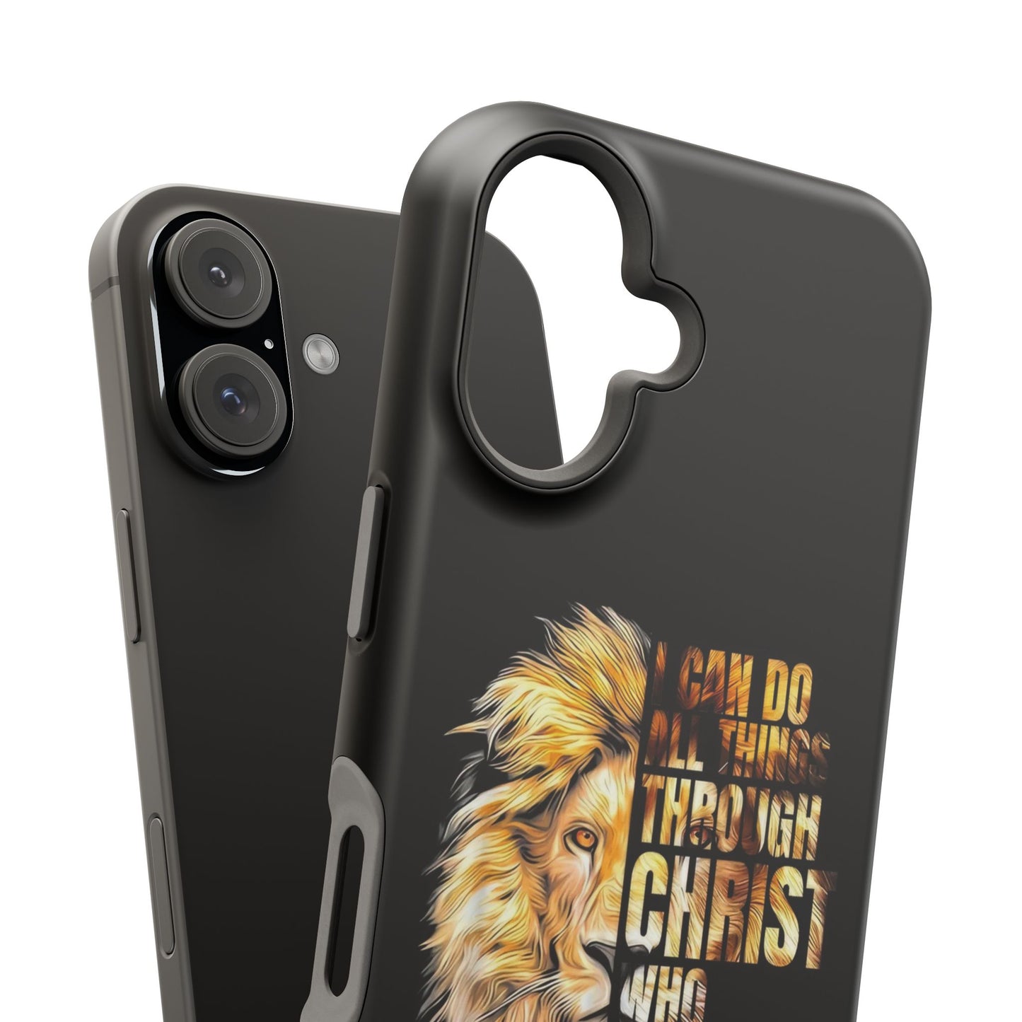 Inspirational Lion Magnetic iPhone Case, Strength & Faith, Christian Accessories