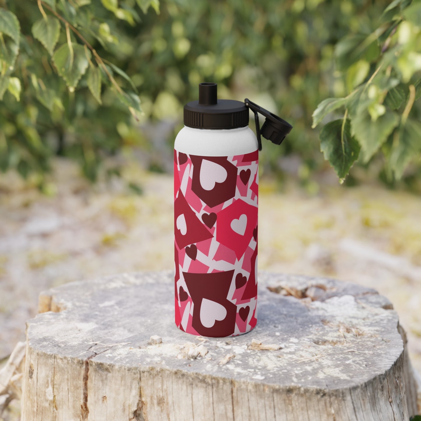 Love in Style Stainless Steel Water Bottle, Sports Lid