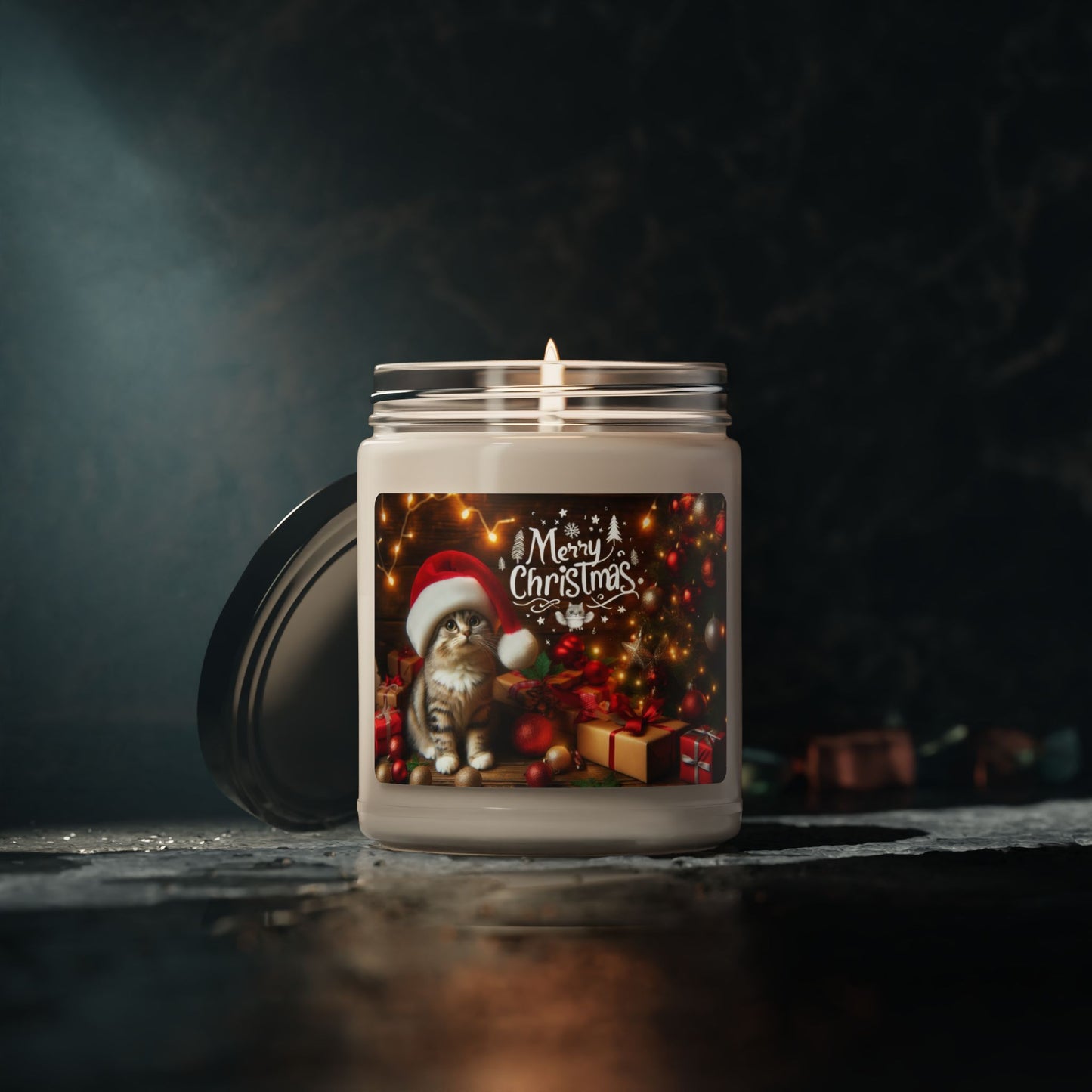 Merry Christmas Kitty Scented Soy Candle, 9oz