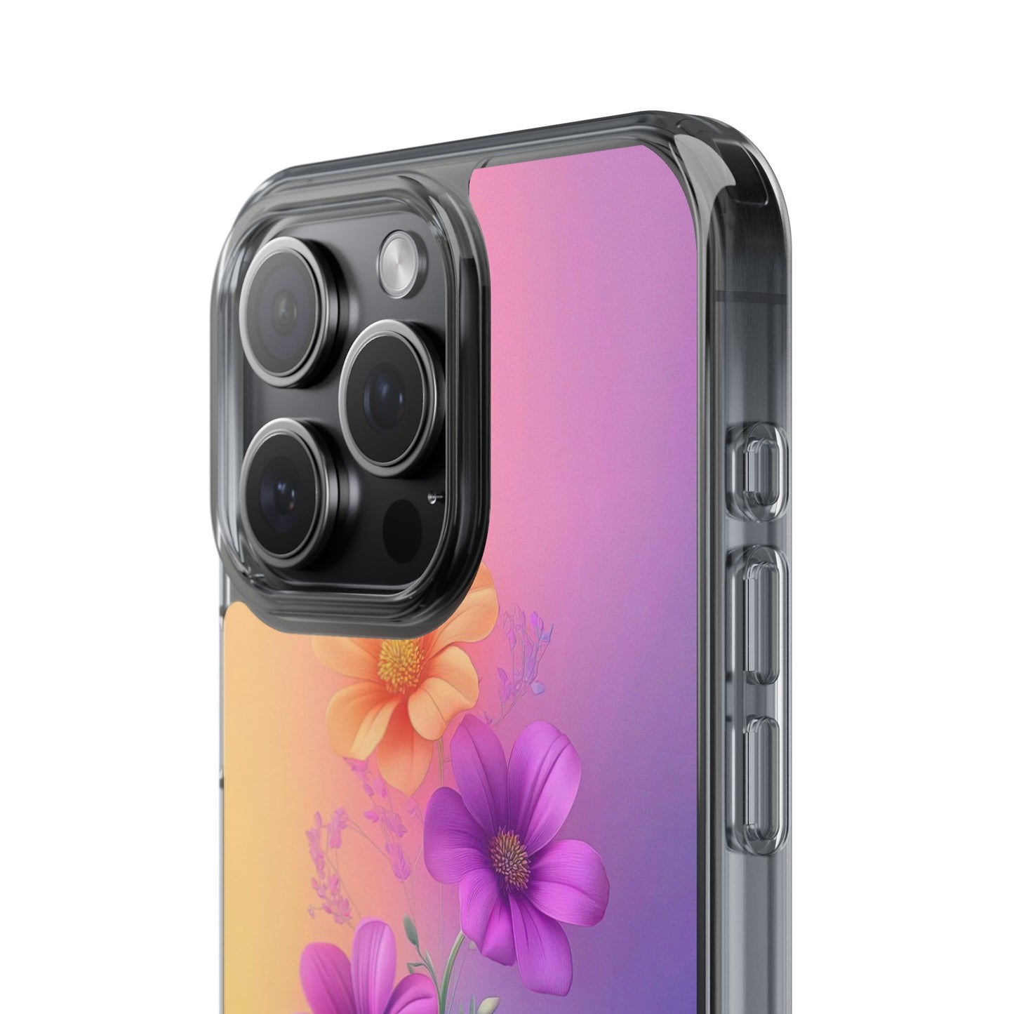 Floral Clear Phone Case – Colorful Flower Design