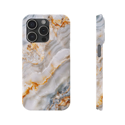 Pure Elegance Marble Slim Phone Cases, Modern Tech Decor