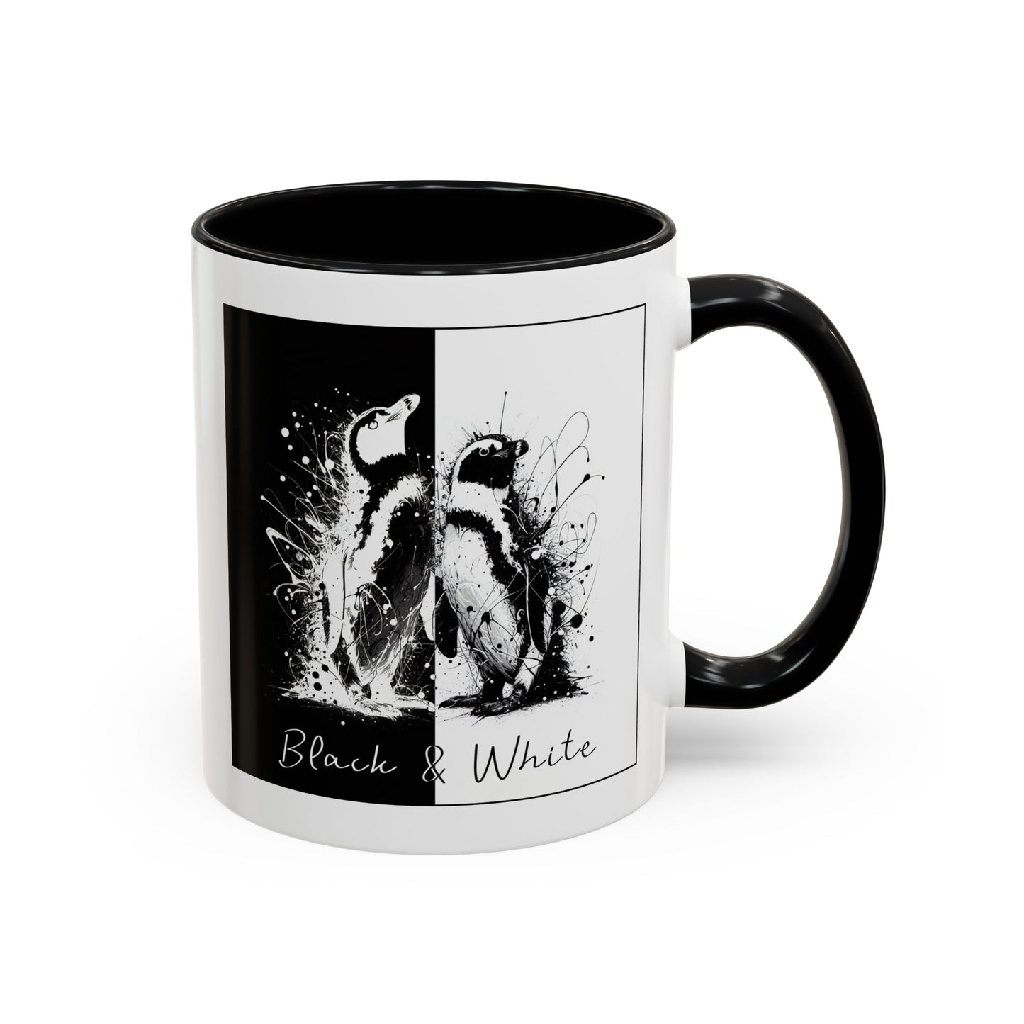 Black & White Penguins Accent Coffee Mug (11, 15oz)