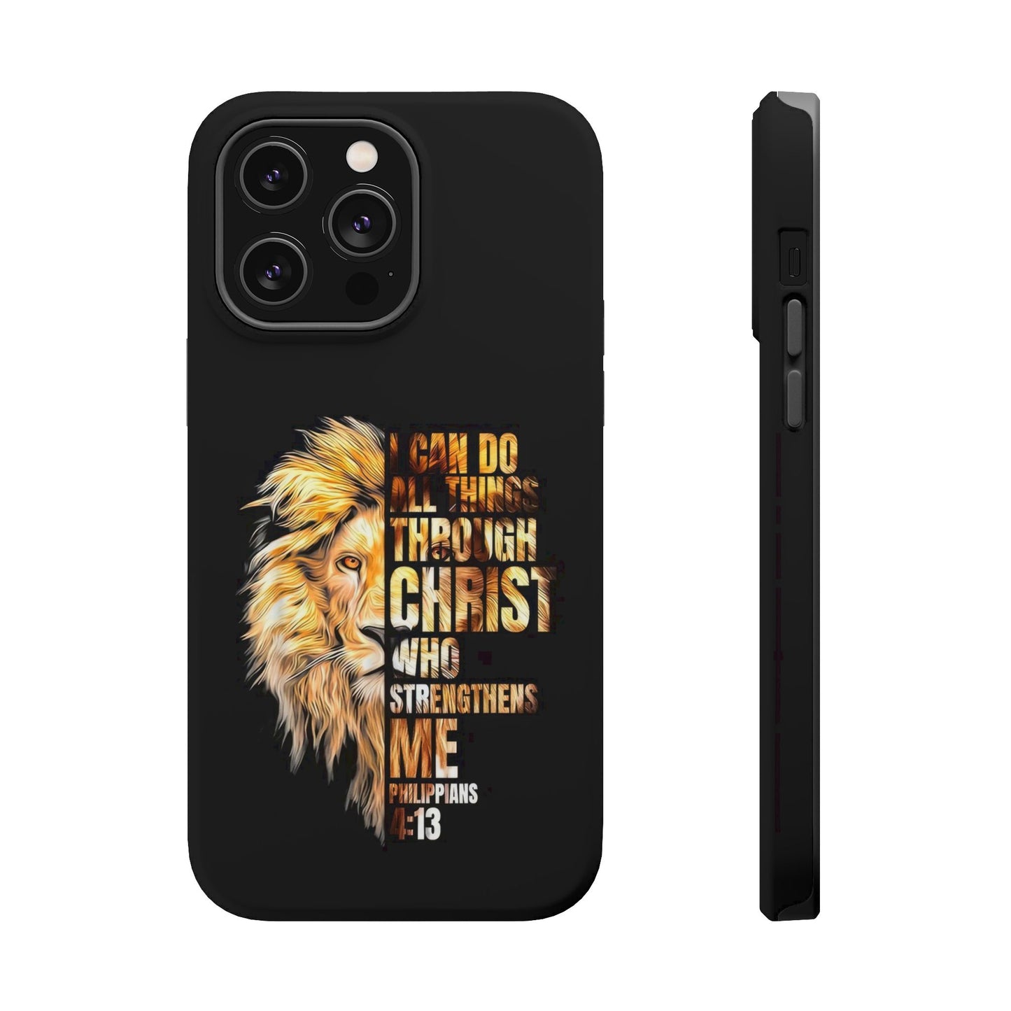 Inspirational Lion Magnetic iPhone Case, Strength & Faith, Christian Accessories