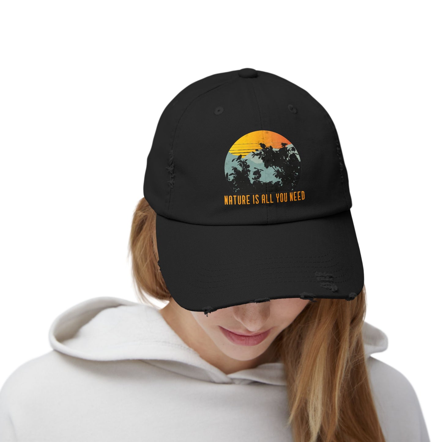 Nature Is All You Need Unisex Distressed Cap