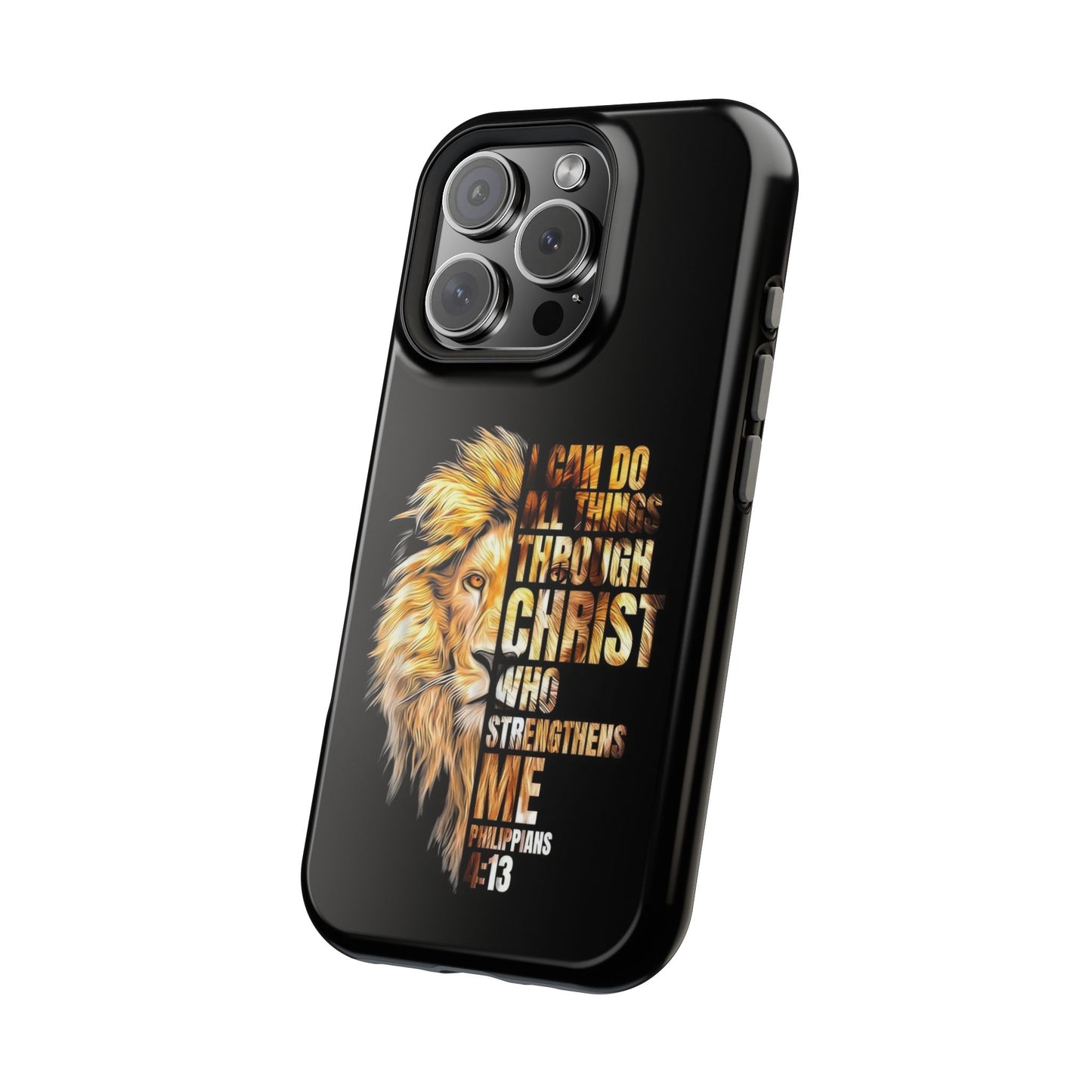 Inspirational Lion Magnetic iPhone Case, Strength & Faith, Christian Accessories