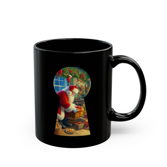 Christmas Secret Santa Black Mug - 11oz, 15oz