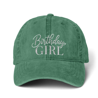 Birthday Girl Women’s Pigment-Dyed Cap – Embroidered Vintage Baseball Hat