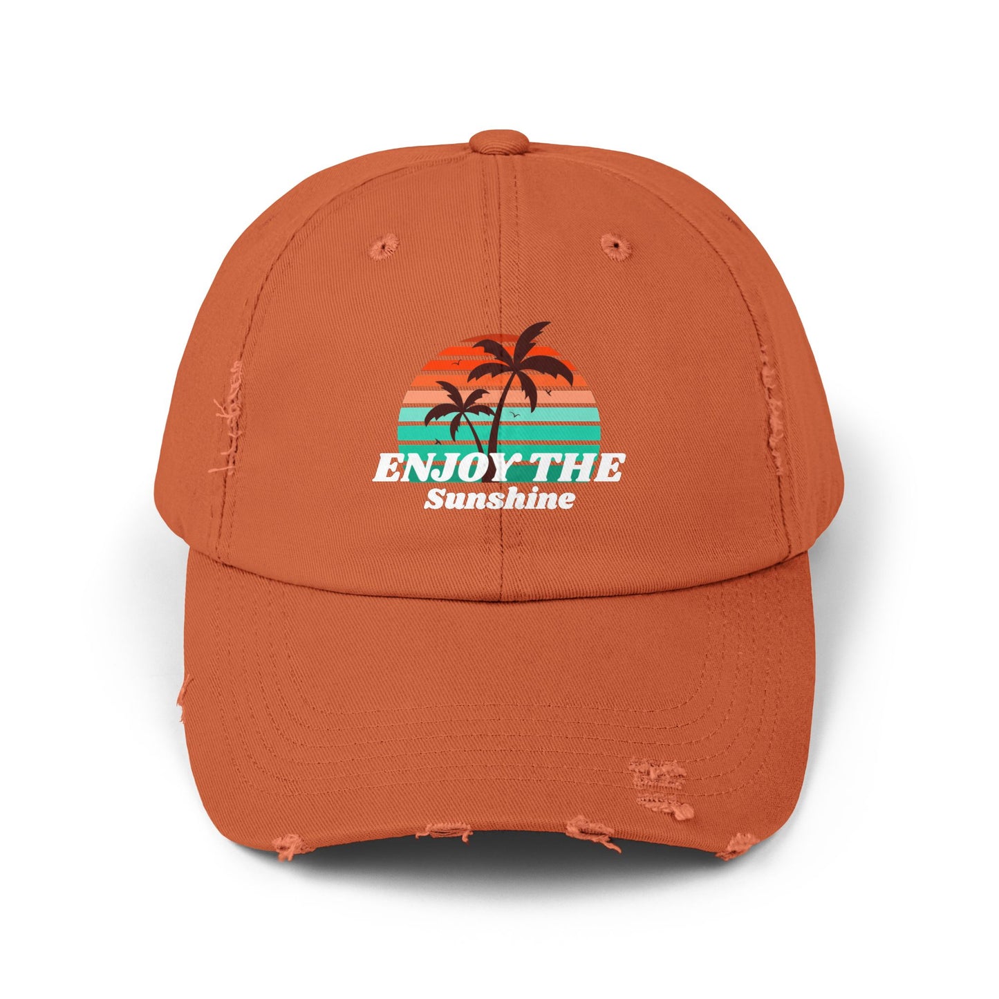 Enjoy The Sunshine Unisex Distressed Cap