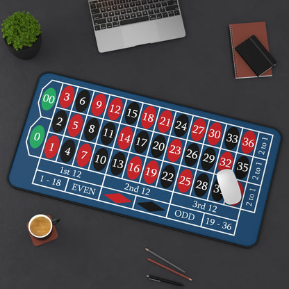 2 in 1 Casino  Desk Mat - American Roulette Gaming Accessory