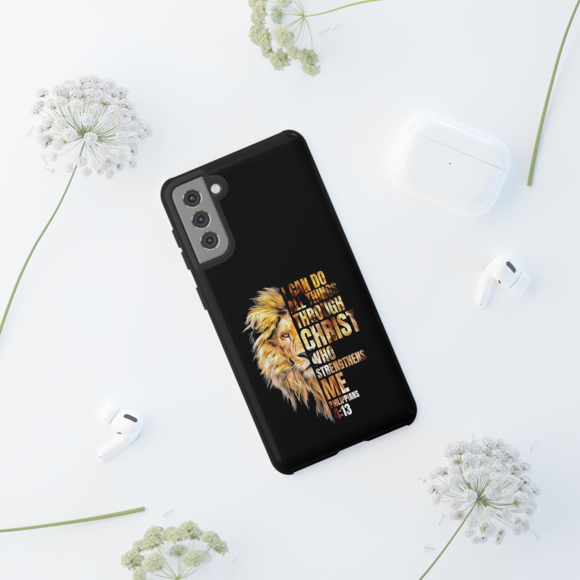 Inspirational Lion  Samsung Phone Case, Strength & Faith, Christian Accessories