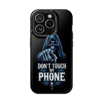 Gothic Magnetic iPhone Case: Don't Touch My Phone