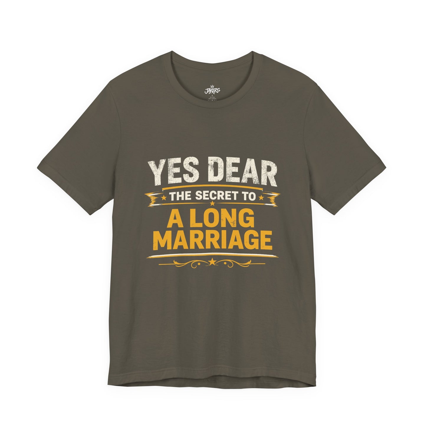 Marriage Humor T‑Shirt — "Yes Dear The Secret to a Long Marriage" Tee