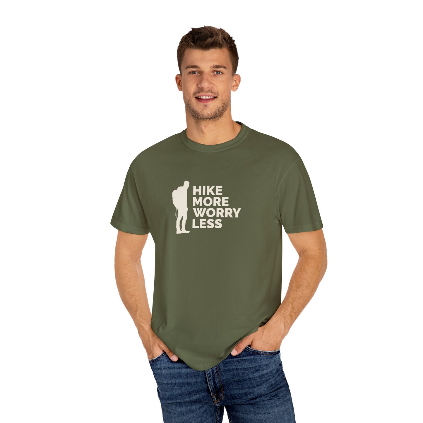 Hike More Worry Less Unisex Garment-Dyed T-shirt