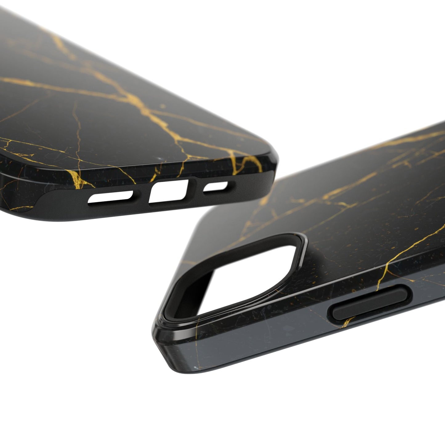 Luxury Black Marble Impact-Resistant iPhone