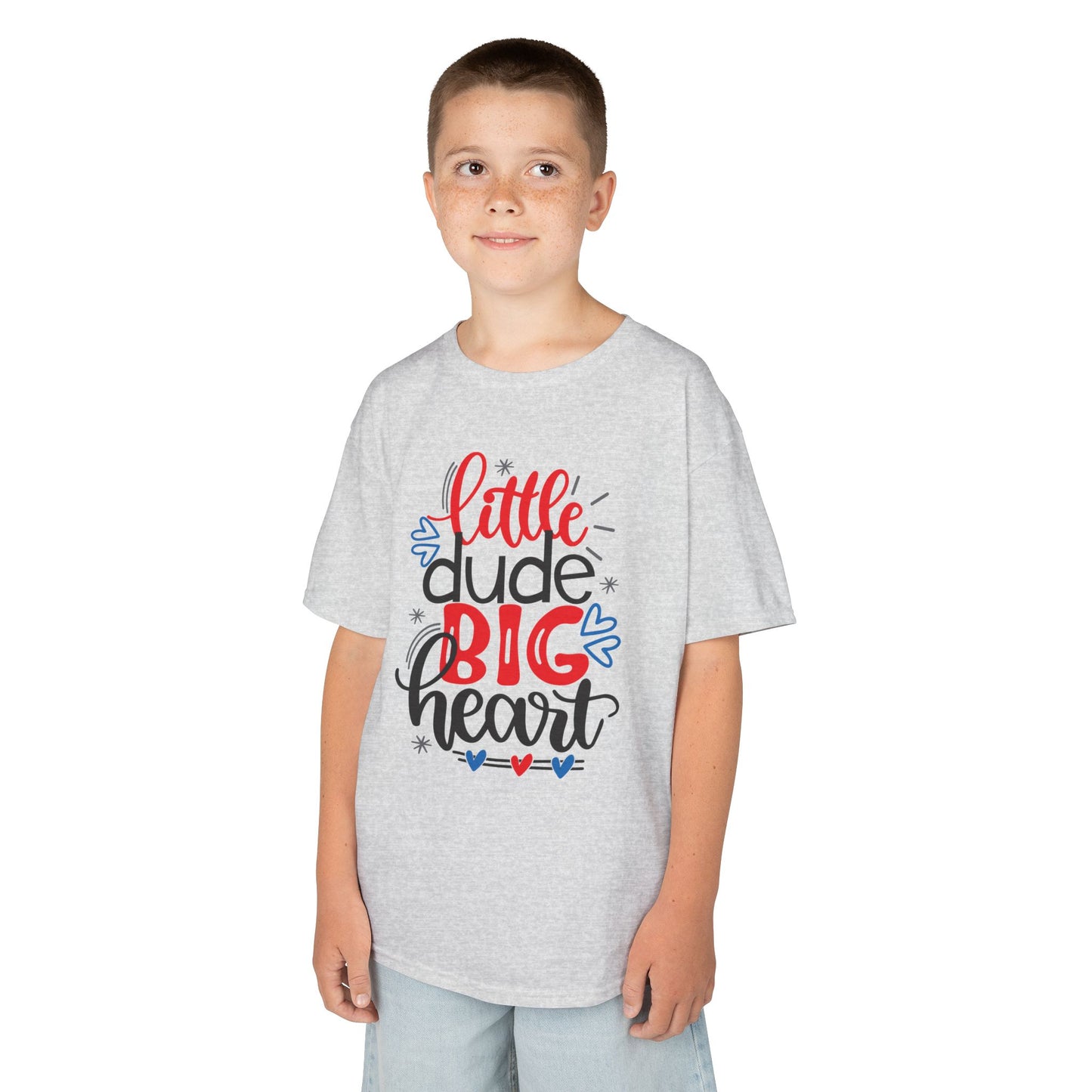 Kids' 'Little Dude, Big Heart' Tee - Cute Cotton T-Shirt for Boys