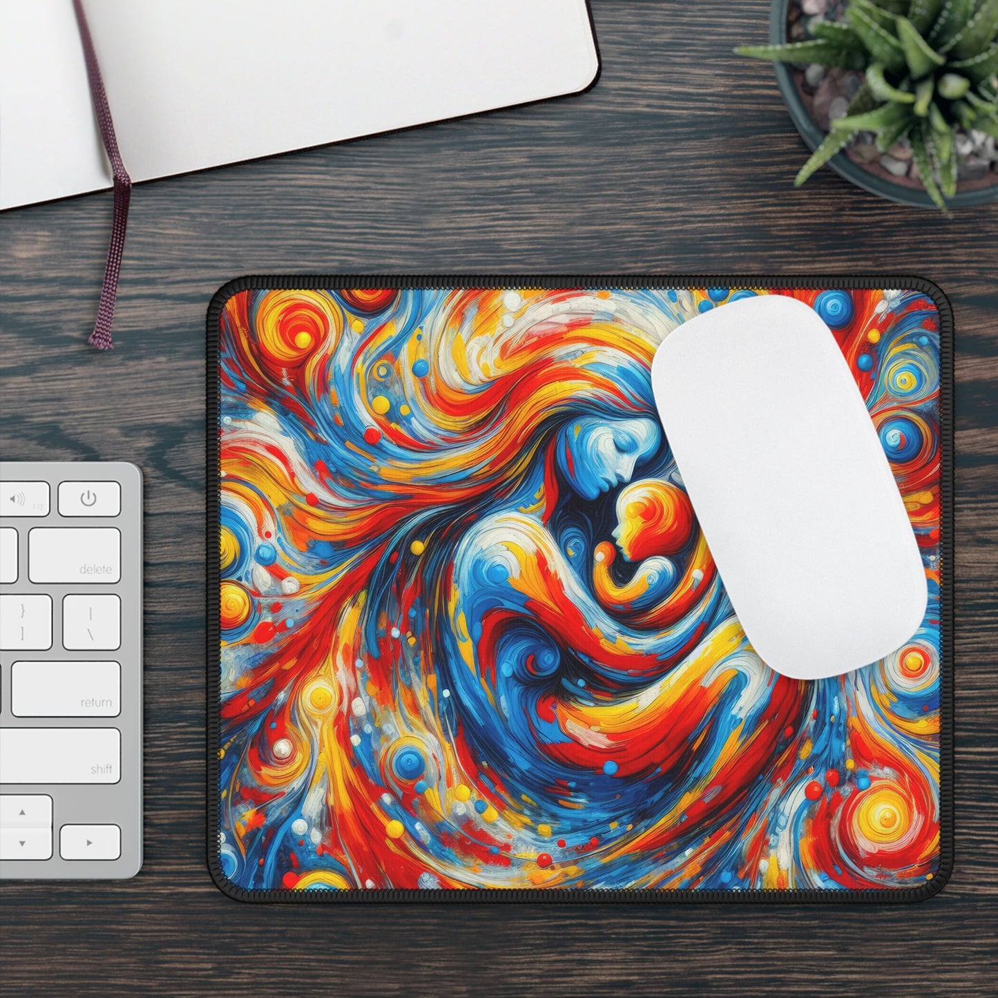 Mother with Her Baby - Digital Art Mouse Pad