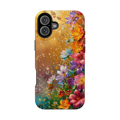 Vibrant Floral Magnetic Phone Case, Artistic Phone Cover