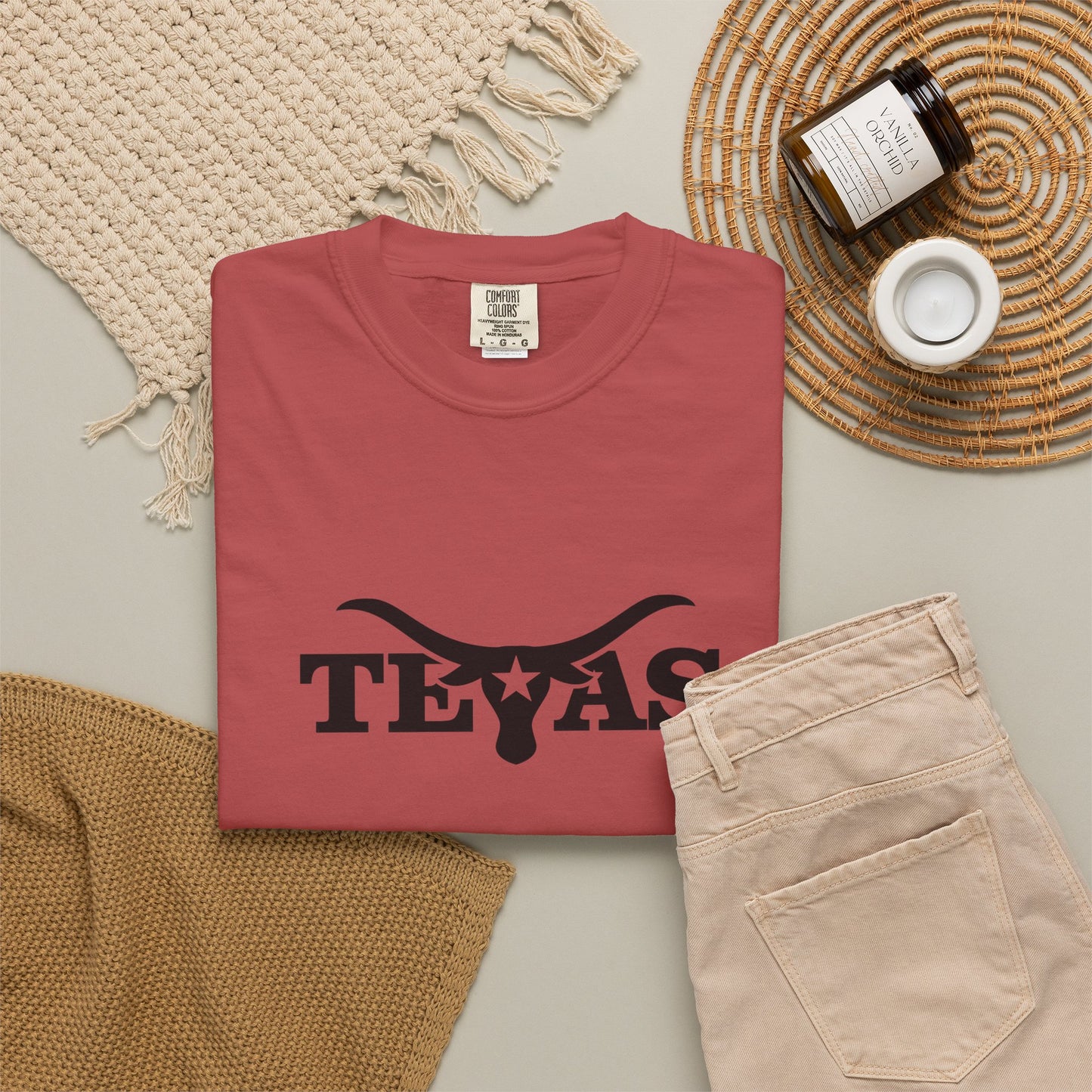 Texas Unisex Garment-Dyed T-Shirt - Cool Western Vibe for Everyday Wear