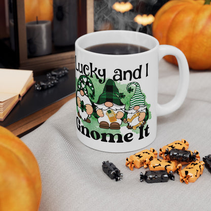 Lucky Gnome Ceramic Mug - Perfect for St. Patrick's Day and Everyday Joy