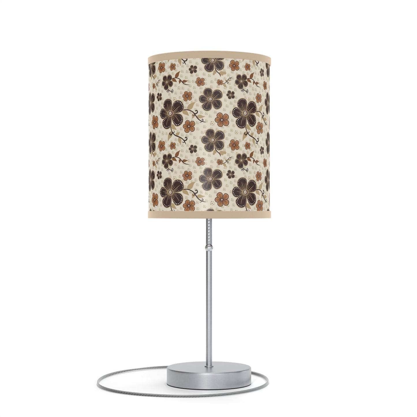 Timeless Elegance: Minimal Floral  Lamp on a Stand, US|CA plug / White