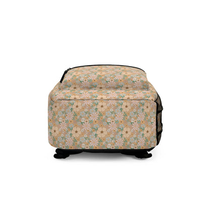 Blooming Joy: Happy Flower Pattern Backpack