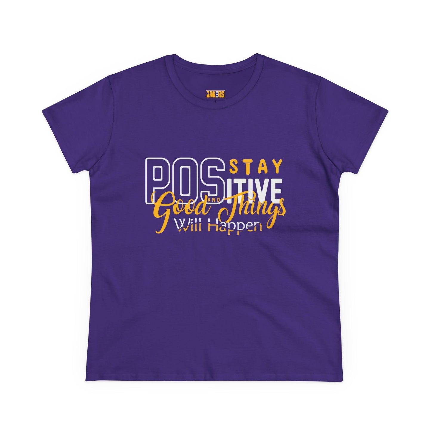 Stay Positive Women's Cotton Tee - Inspirational Motivational T-Shirt