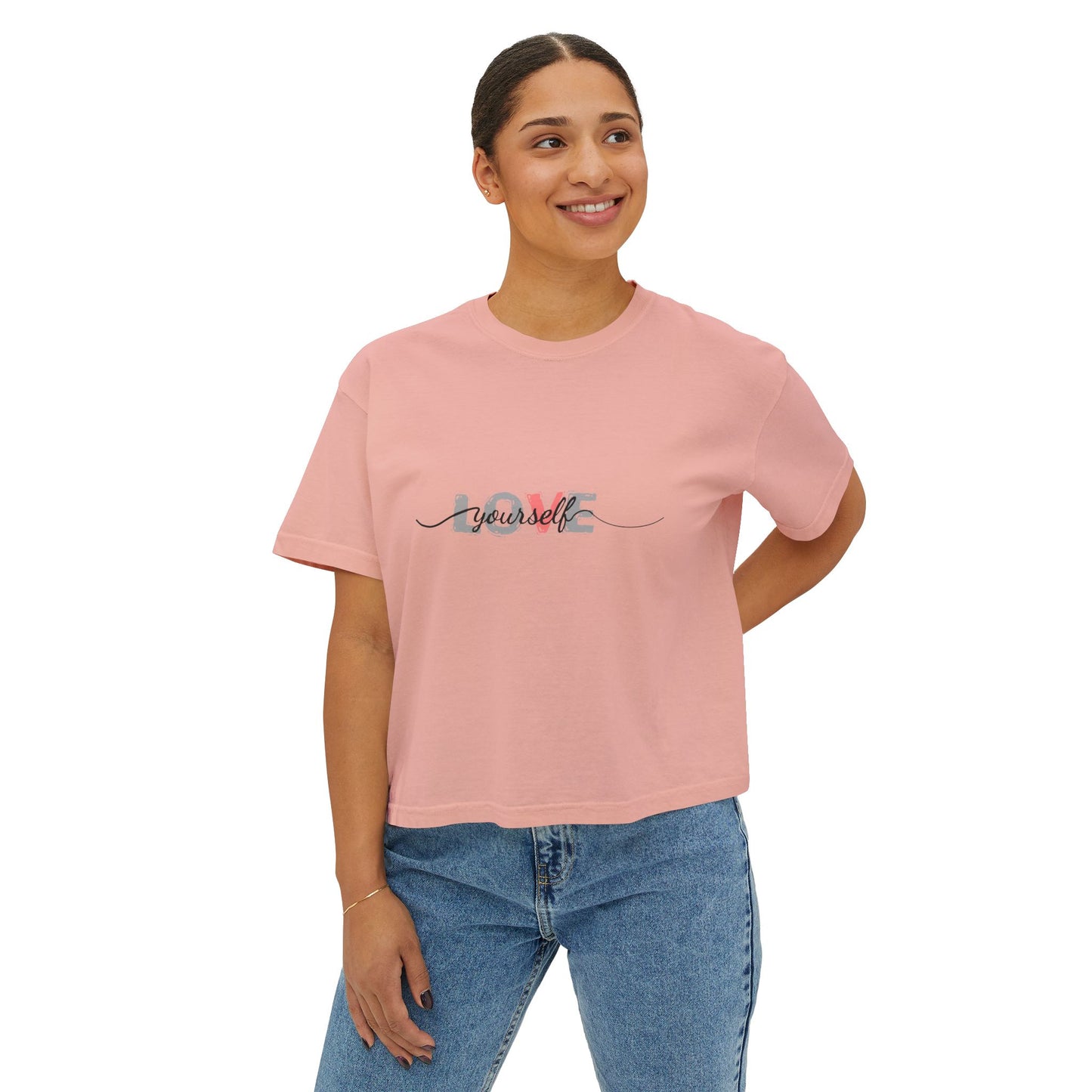Women’s Boxy Tee - Love Yourself Graphic Shirt