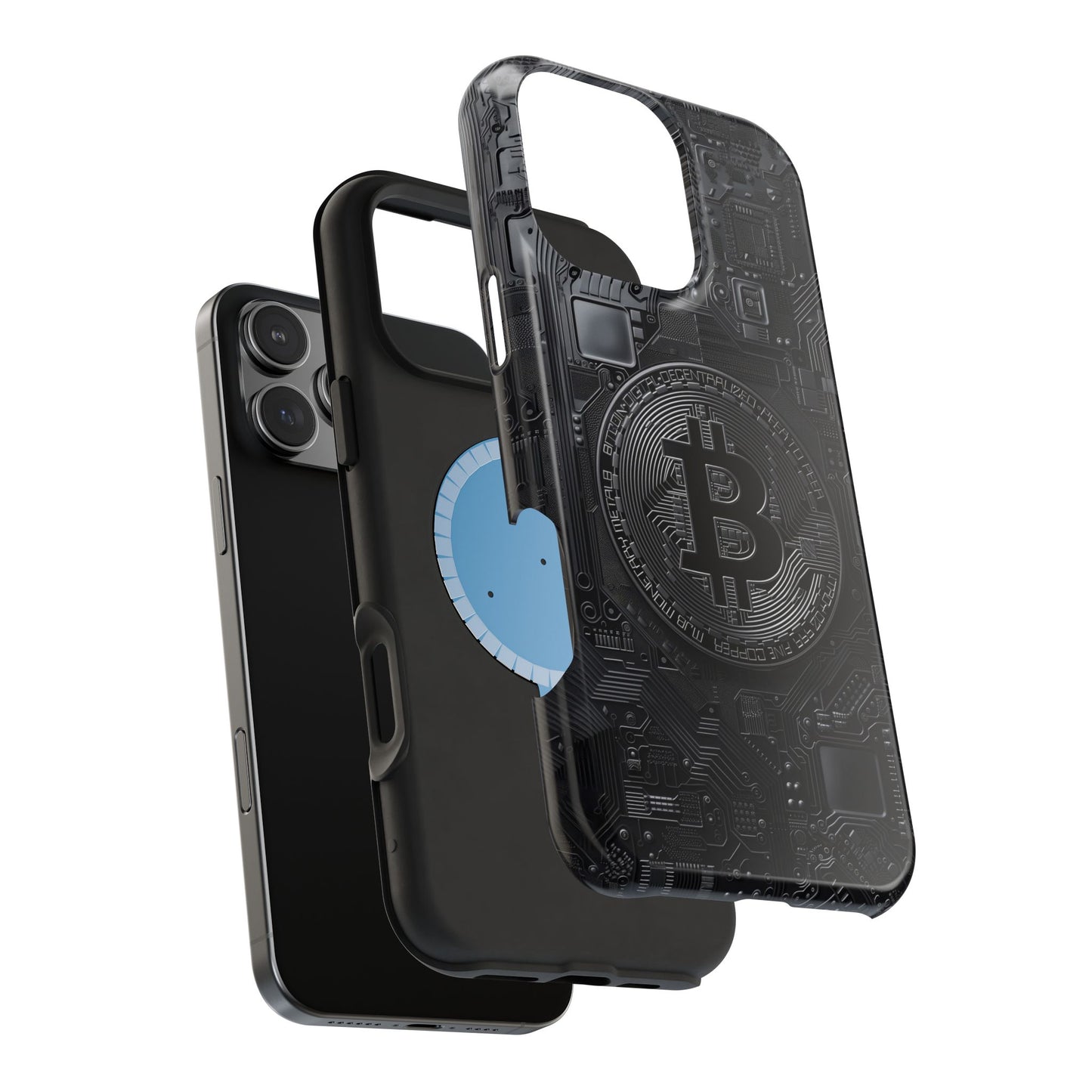 Black Bitcoin Magnetic iPhone Cases - Ideal for Tech Enthusiasts