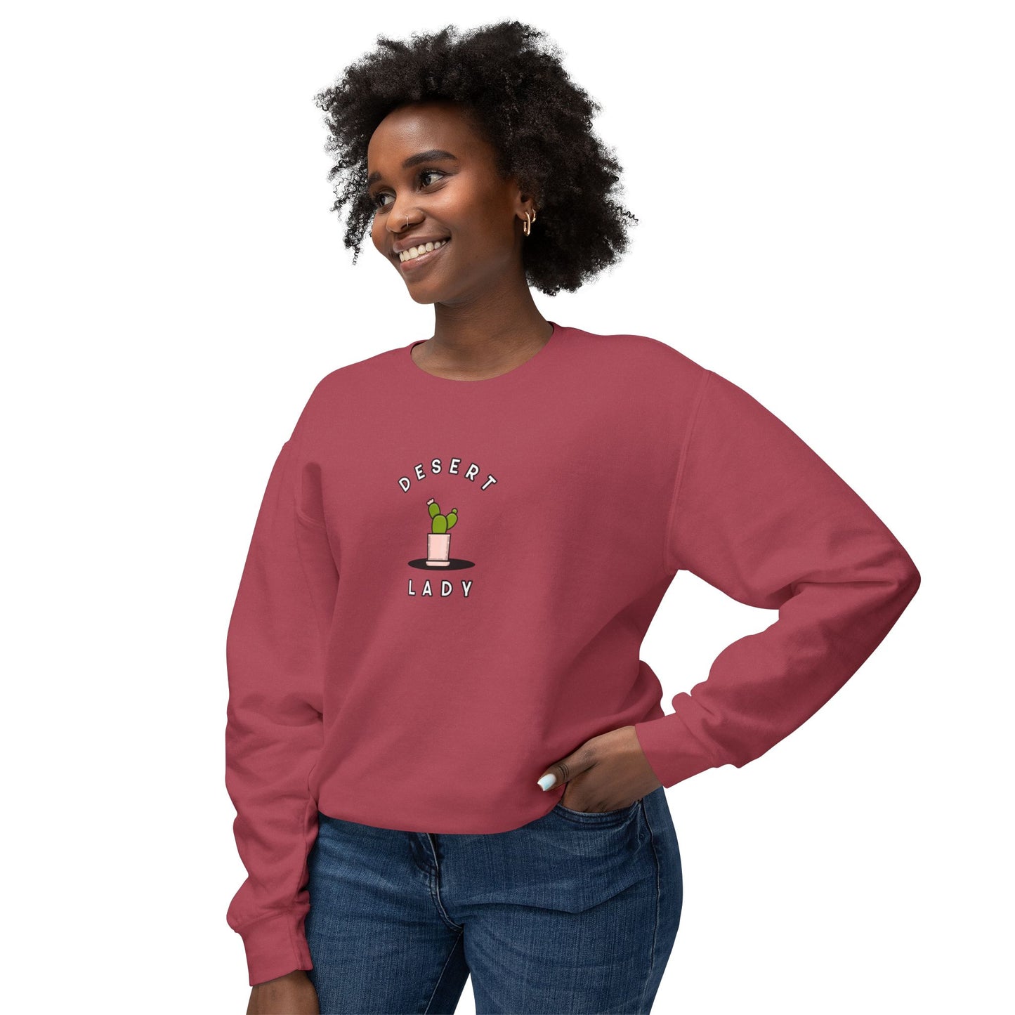 Desert Lady Unisex Lightweight Crewneck Sweatshirt