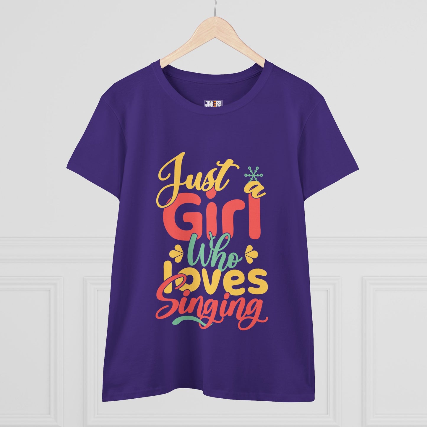 Just a Girl Who Loves Singing Tee - Women's Midweight Cotton T-Shirt