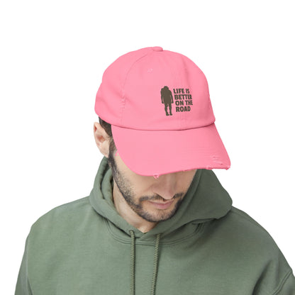 Life Is Better On The Road Unisex Distressed Cap