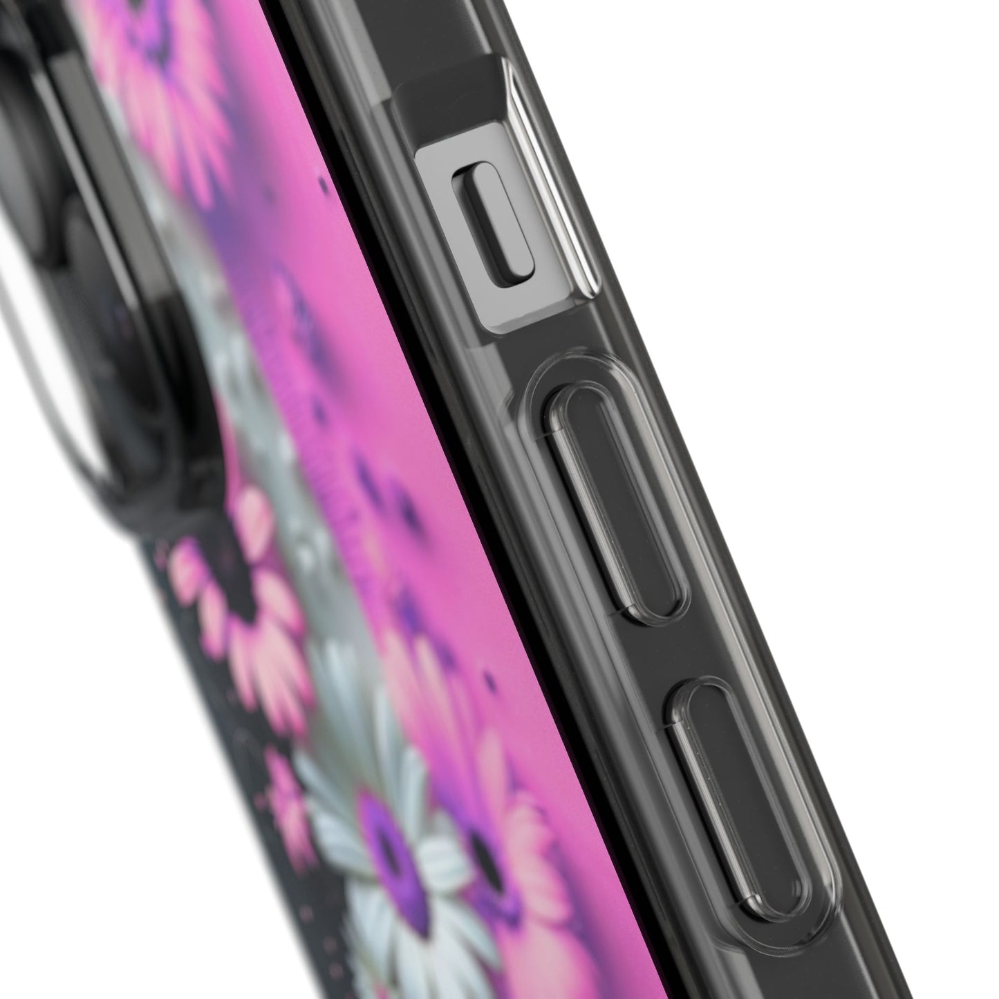 Floral Clear Phone Case – Pink Flower Design