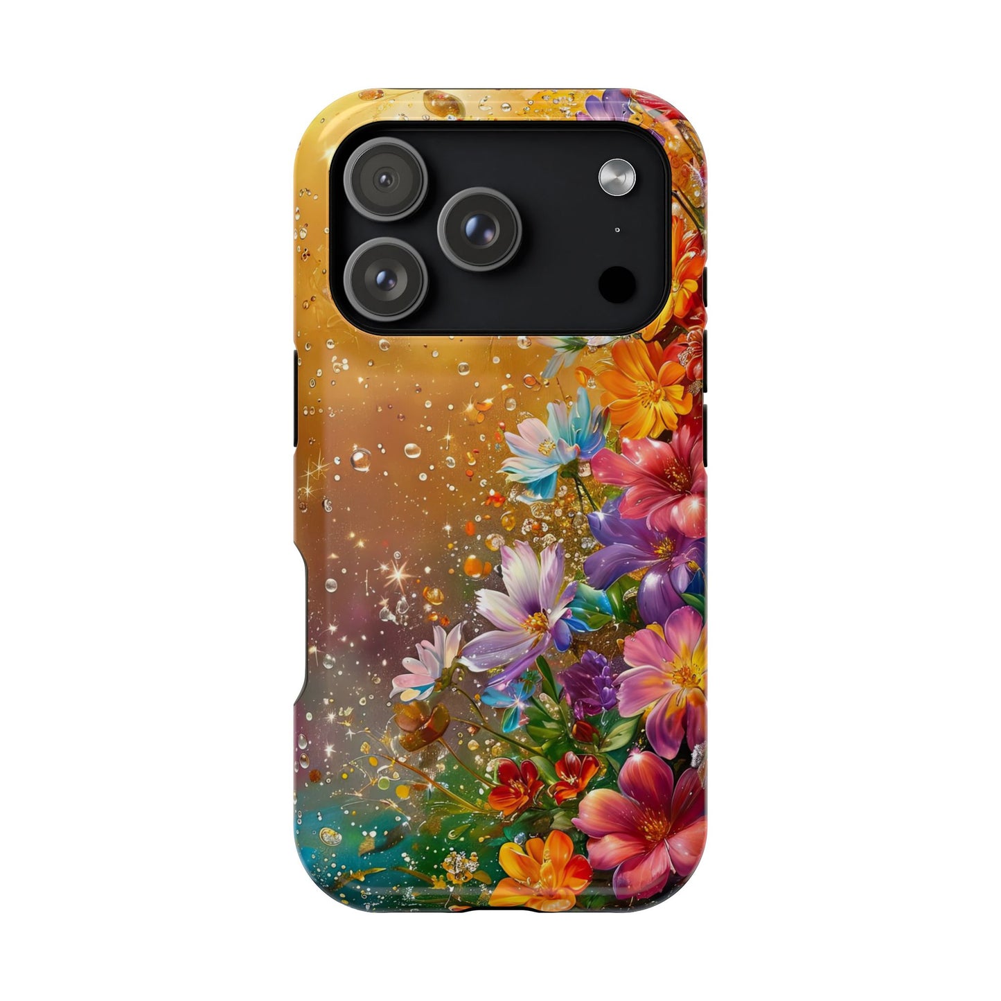 Vibrant Floral Magnetic Phone Case, Artistic Phone Cover