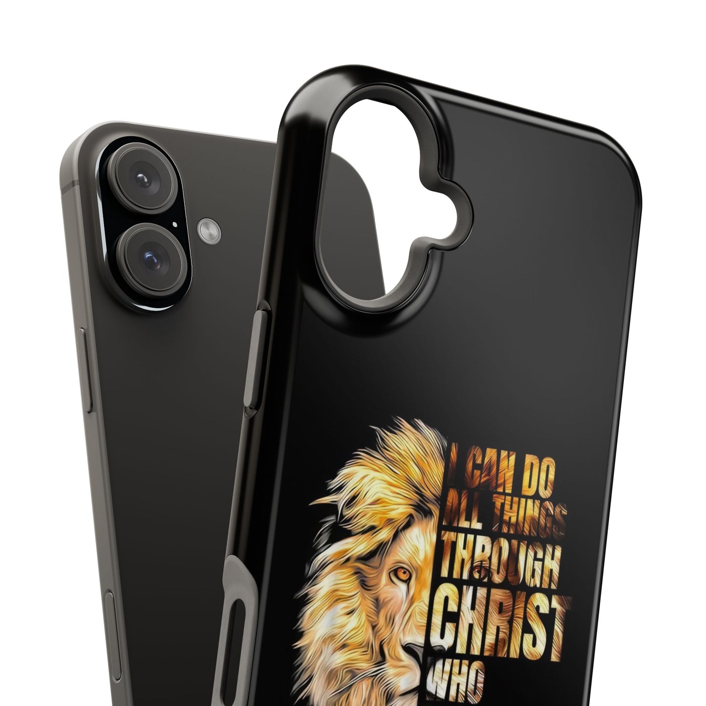 Inspirational Lion Magnetic iPhone Case, Strength & Faith, Christian Accessories