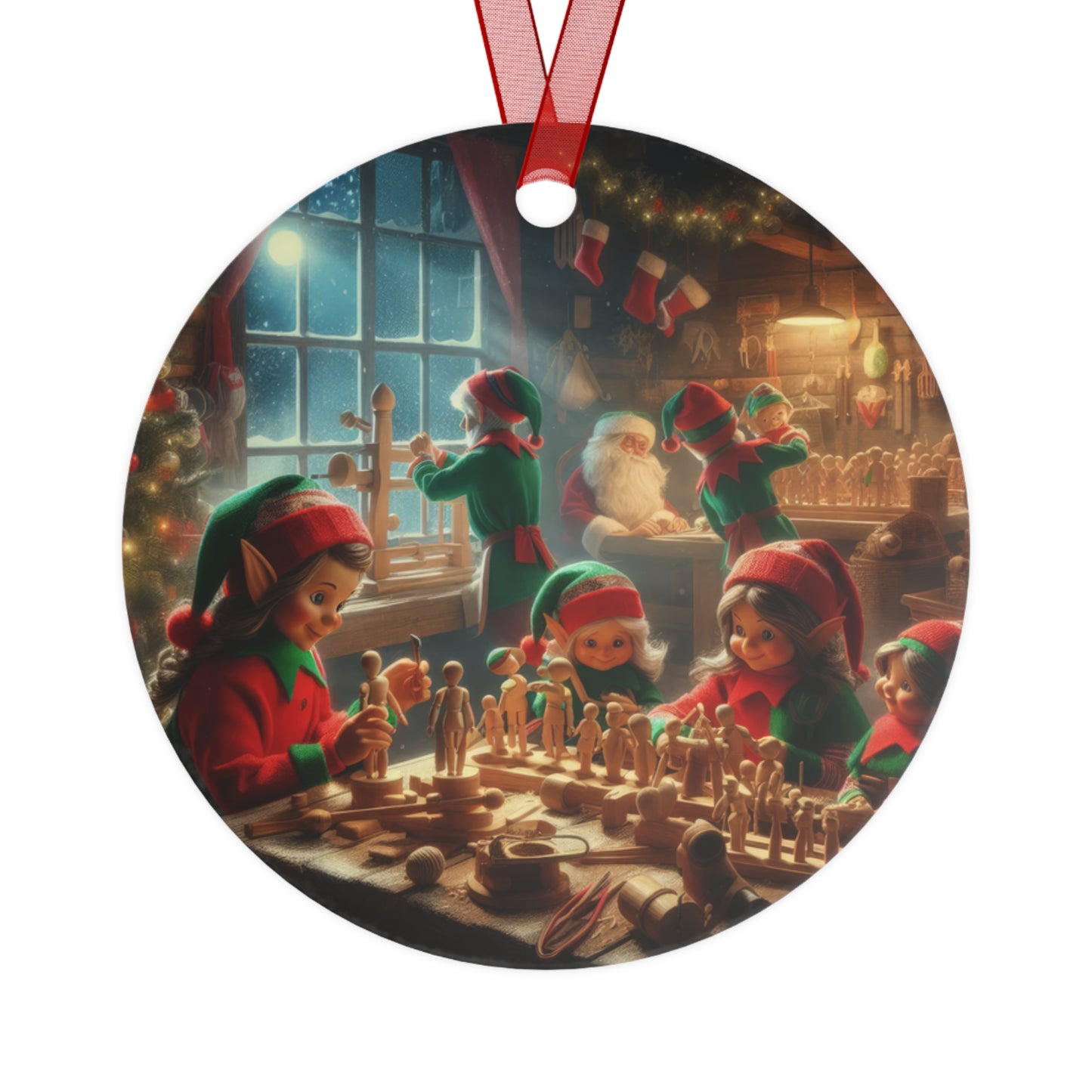 Magical Elves’ Workshop Metal Ornaments, 2-Side Print