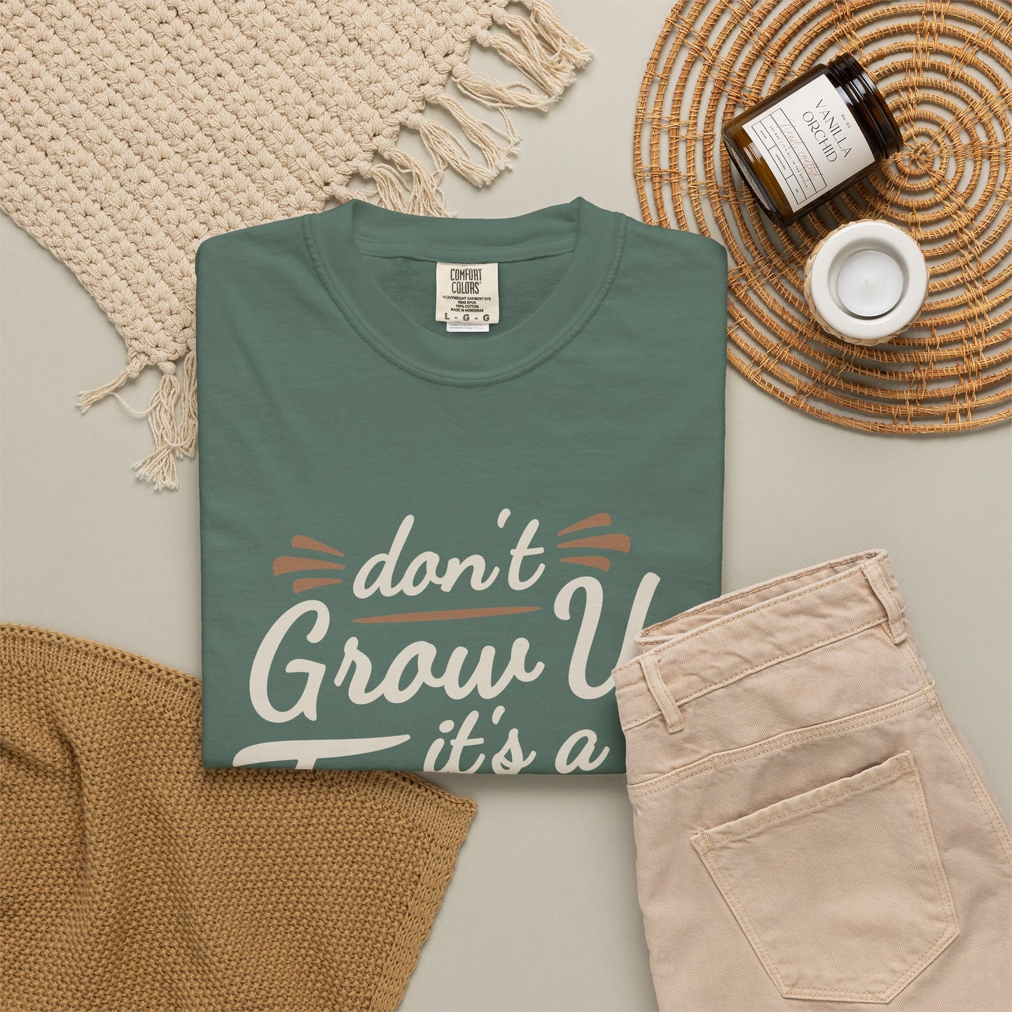 Don't Grow Up It's a Trap! Unisex Garment-Dyed T-Shirt - Fun & Casual Vibe