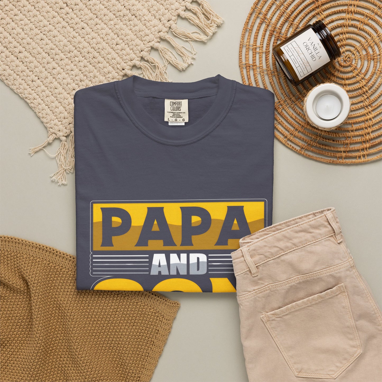 Papa and Son Best Friends Ever Unisex Garment-Dyed T-Shirt