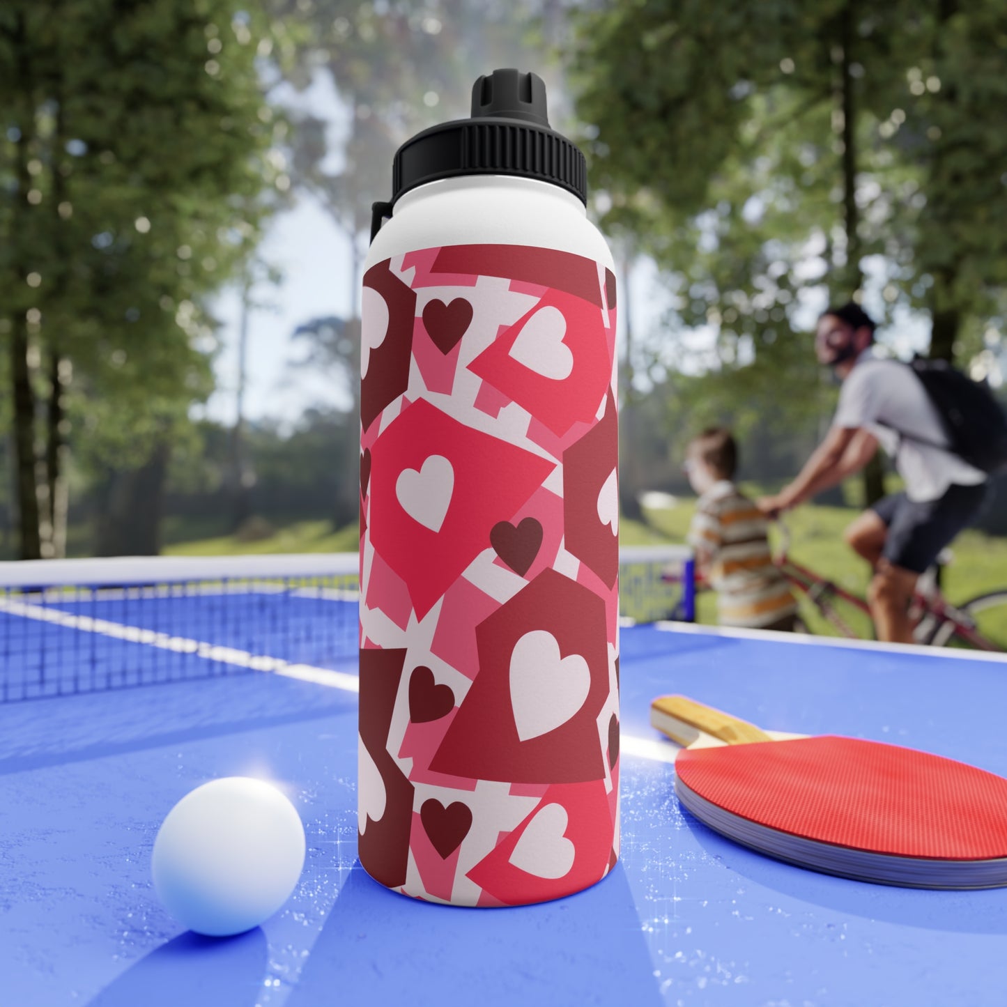 Love in Style Stainless Steel Water Bottle, Sports Lid