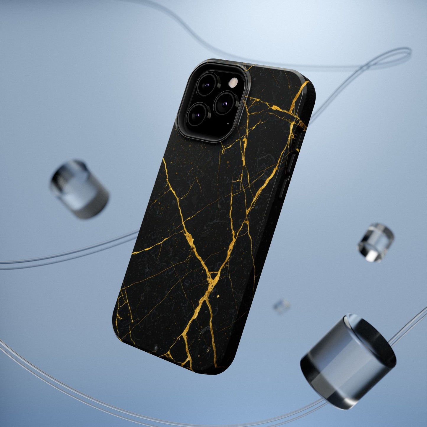 Luxury Black Marble Impact-Resistant iPhone