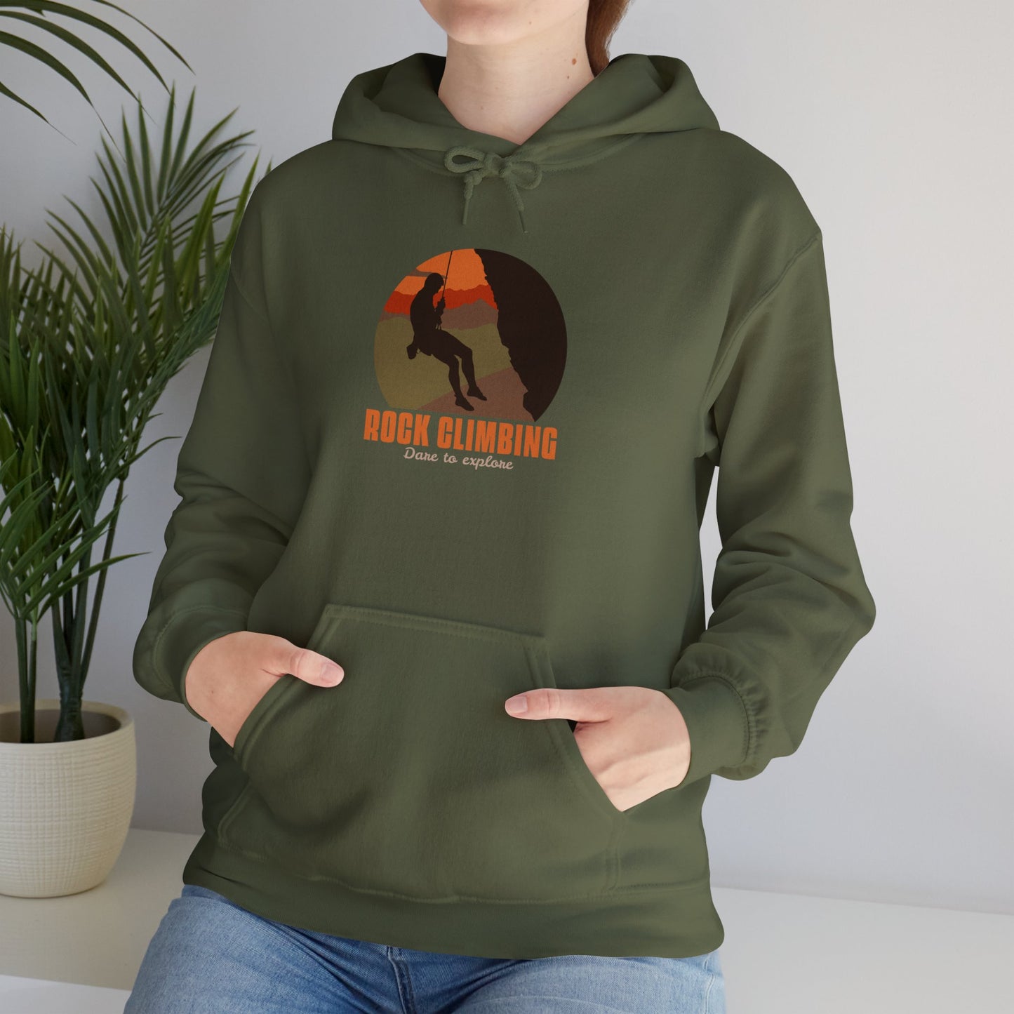 Rock Climbing Dare To Explore Unisex Heavy Blend™ Hooded Sweatshirt