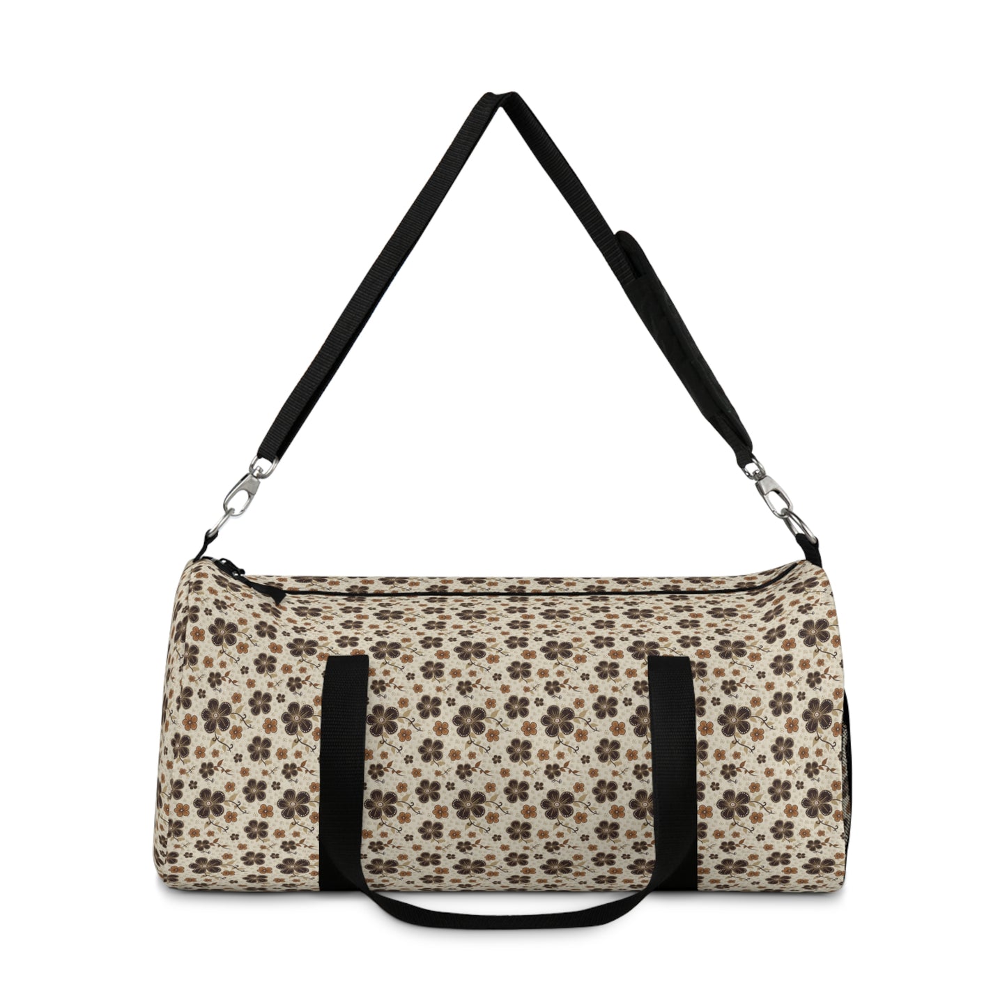 Timeless Elegance: Minimal Floral Duffel Bag / Beige