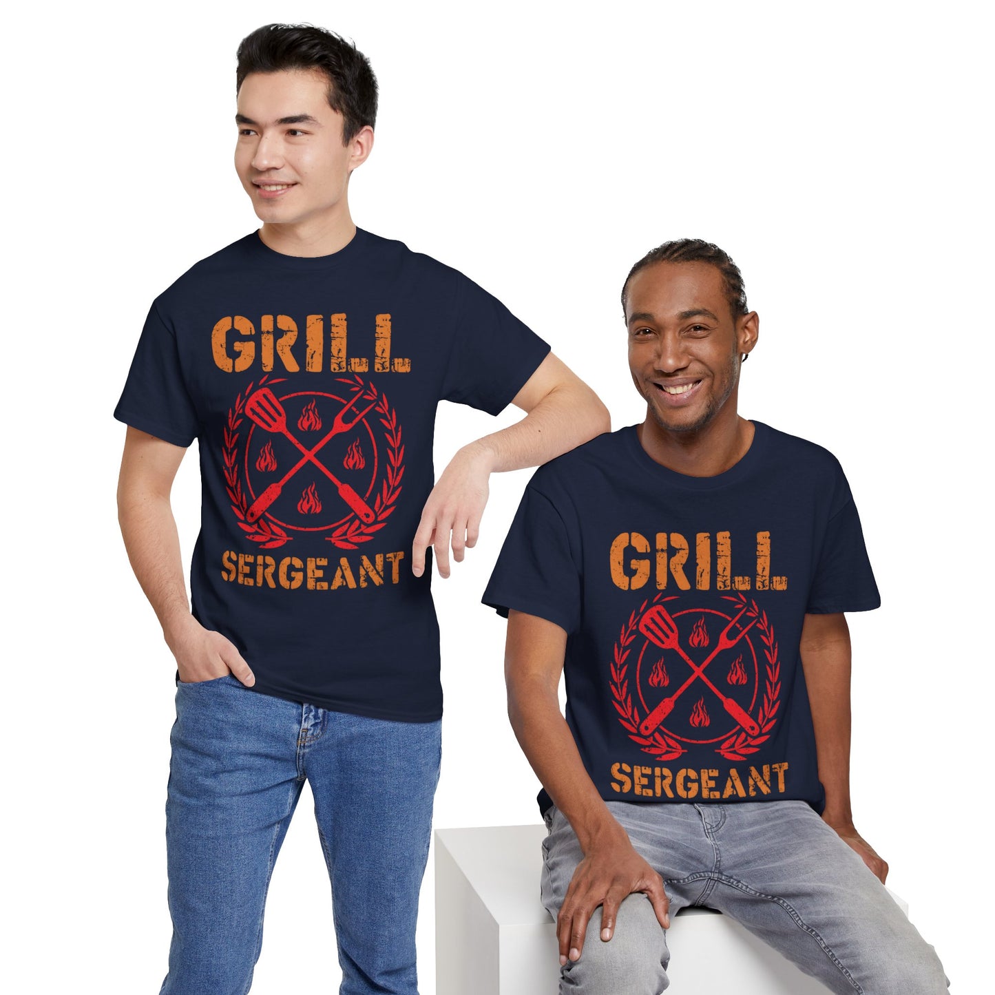 Grill Sergeant Unisex Heavy Cotton Tee - Fun BBQ Shirt for Grill Masters