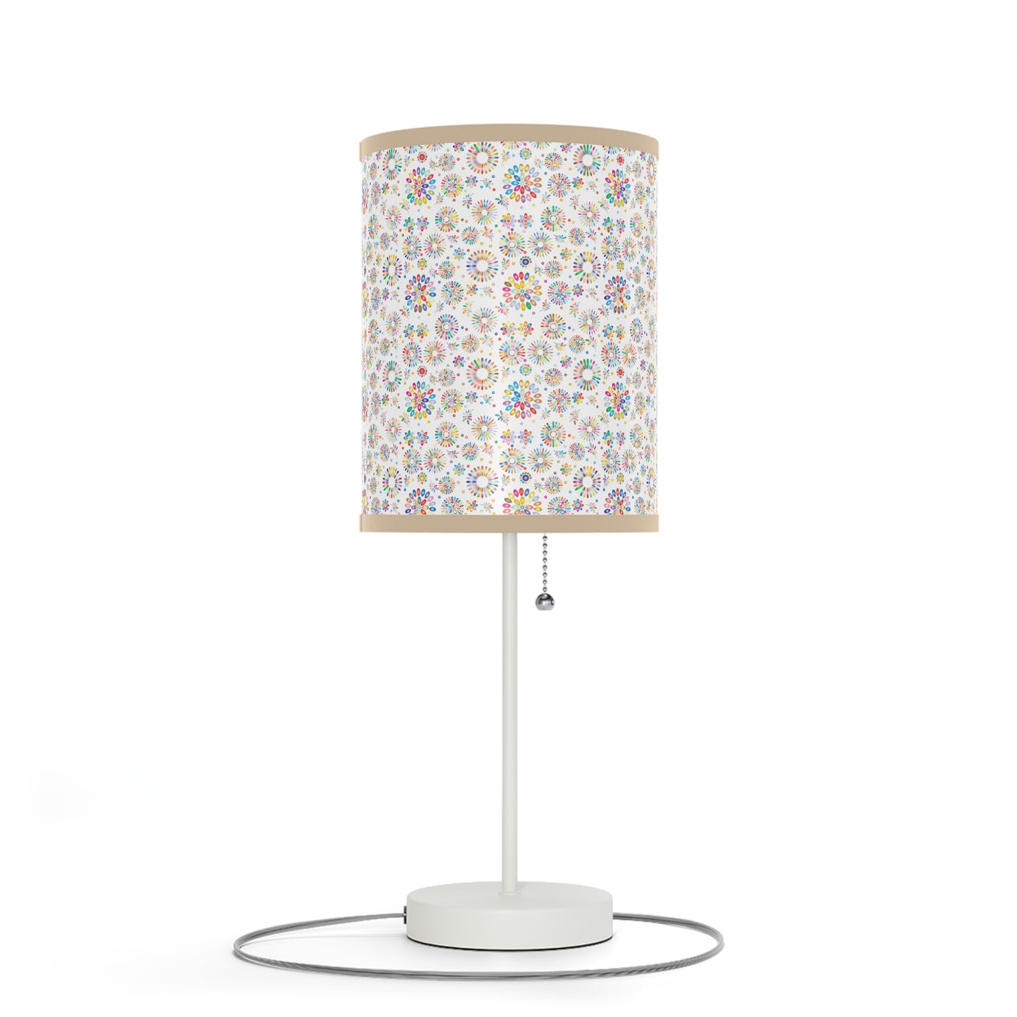 Vibrant Vibes: Happy Color Lamp on a Stand, US|CA plug / White