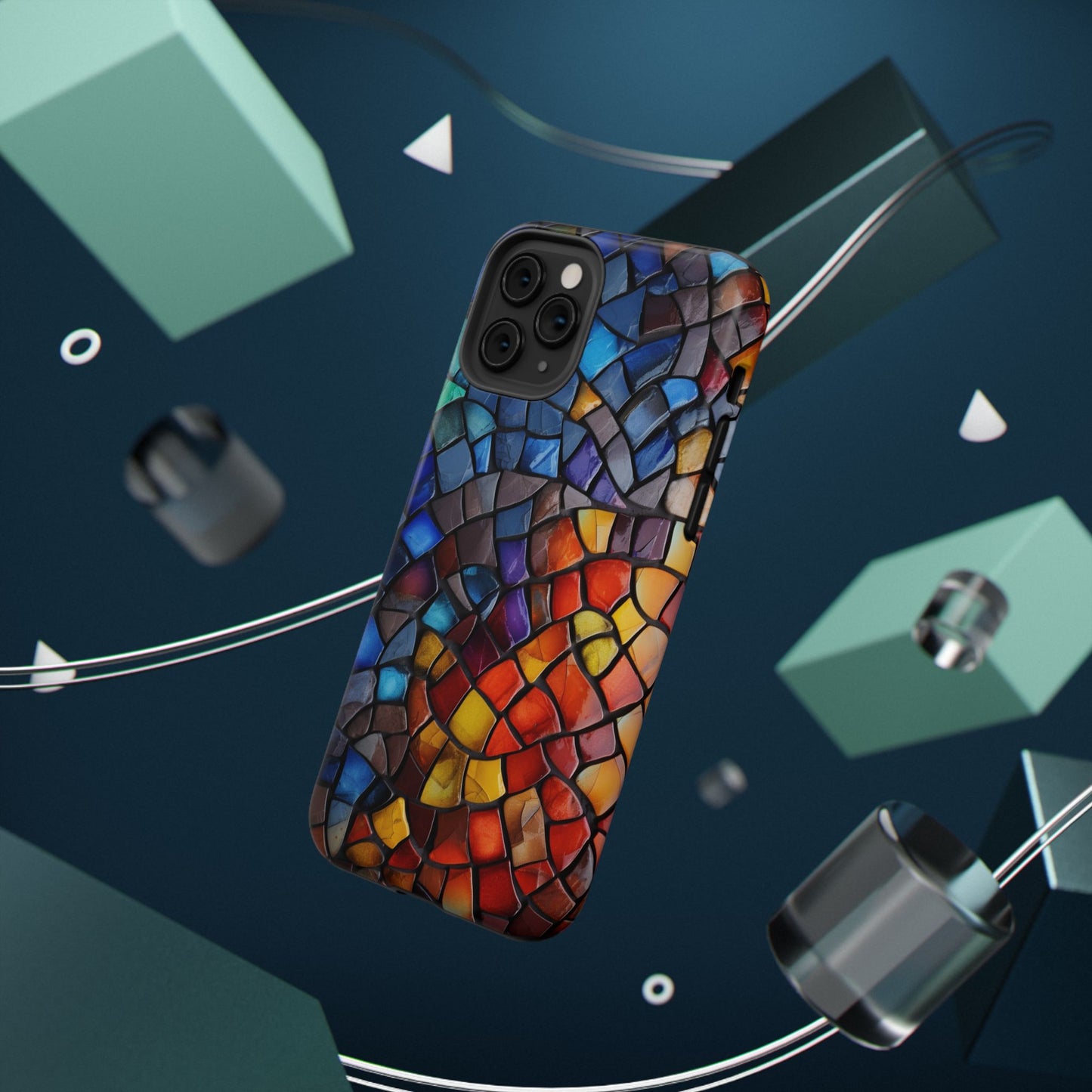 Stained Glass Impact-Resistant Phone Case, Colorful Phone Cover