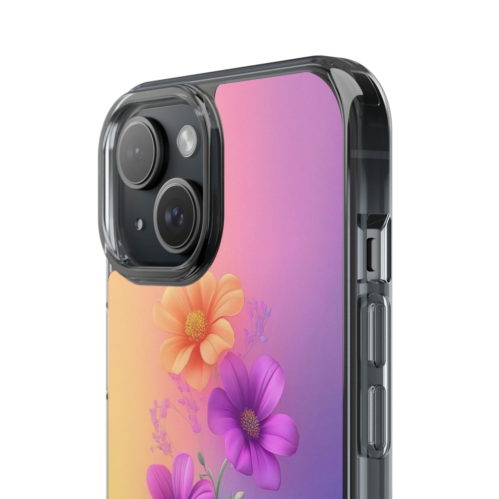 Floral Clear Phone Case – Colorful Flower Design