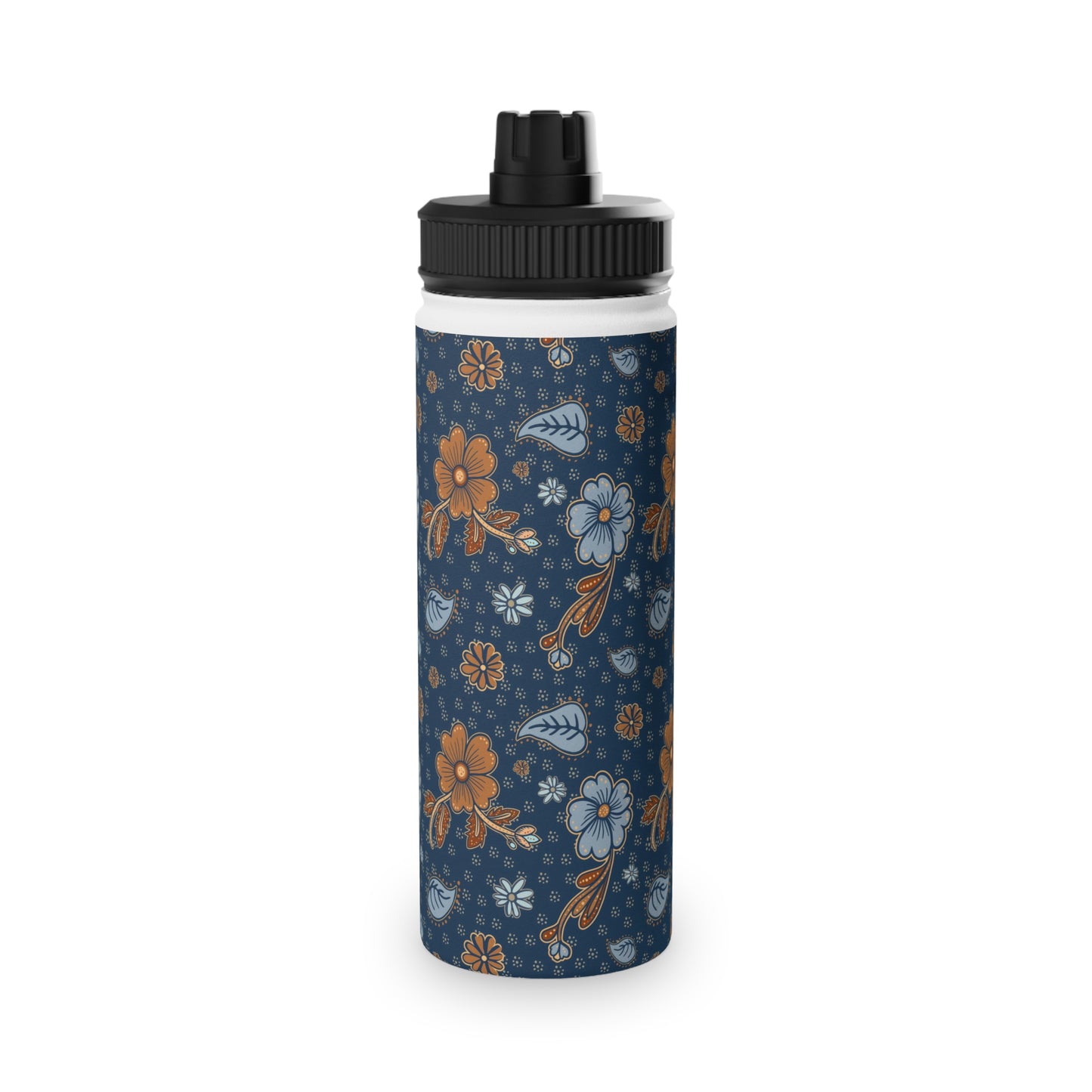 Timeless Elegance Stainless Steel Water Bottle, Sports Lid / Dark Blue