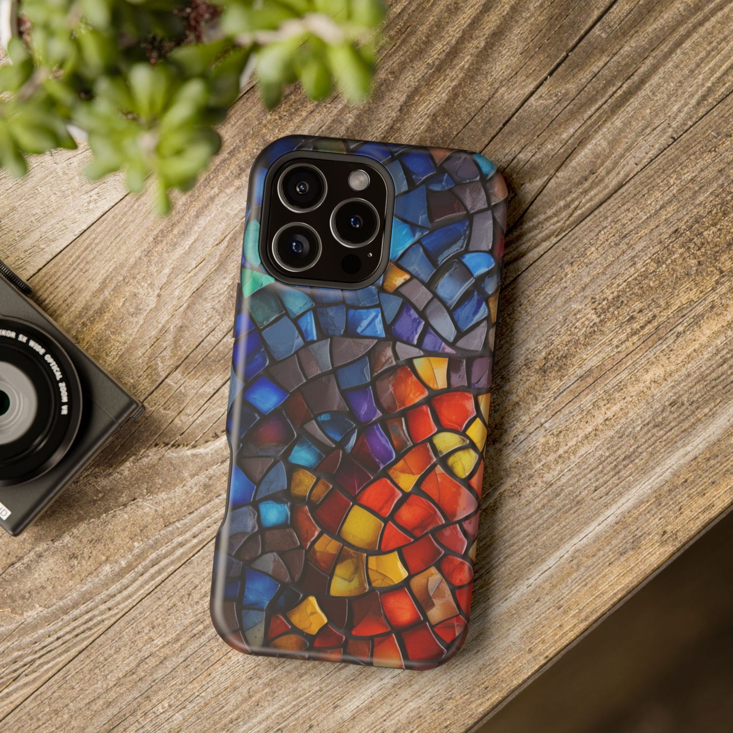 Stained Glass Impact-Resistant Phone Case, Colorful Phone Cover