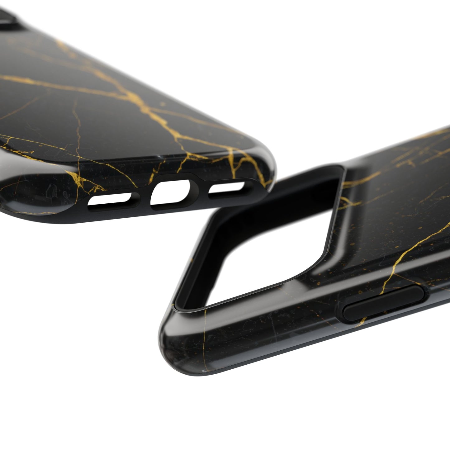 Luxury Black Marble Impact-Resistant iPhone